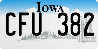 IA license plate CFU382