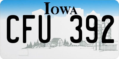 IA license plate CFU392