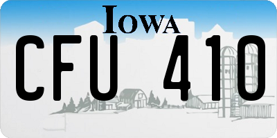 IA license plate CFU410