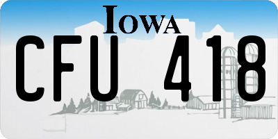 IA license plate CFU418