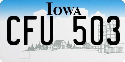 IA license plate CFU503