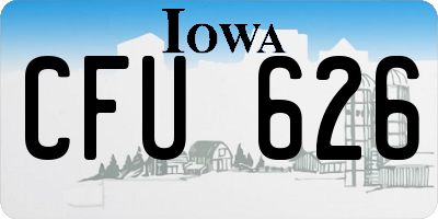 IA license plate CFU626