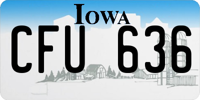 IA license plate CFU636