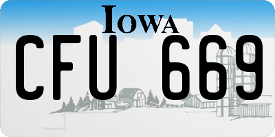 IA license plate CFU669