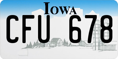 IA license plate CFU678