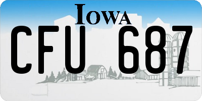IA license plate CFU687