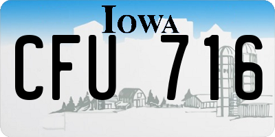 IA license plate CFU716