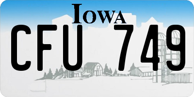IA license plate CFU749