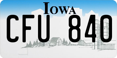 IA license plate CFU840