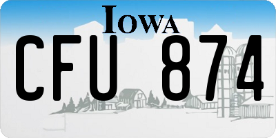 IA license plate CFU874