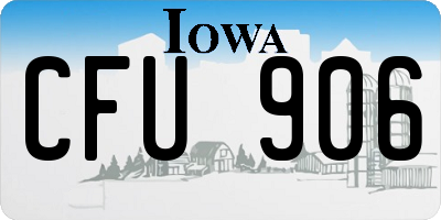 IA license plate CFU906