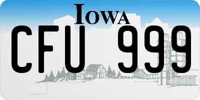 IA license plate CFU999