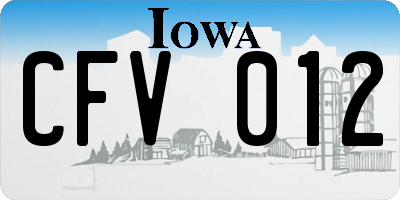 IA license plate CFV012