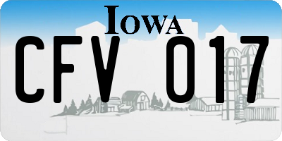 IA license plate CFV017