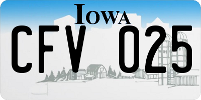IA license plate CFV025