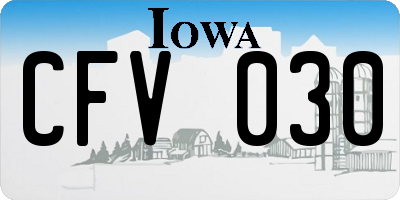 IA license plate CFV030
