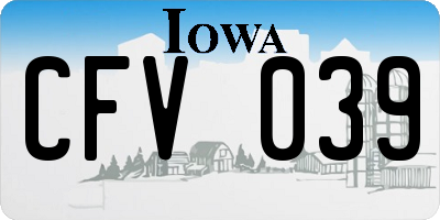 IA license plate CFV039