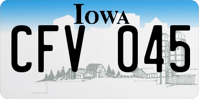 IA license plate CFV045