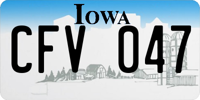 IA license plate CFV047