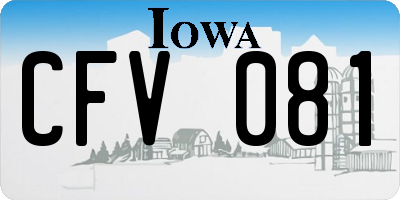 IA license plate CFV081