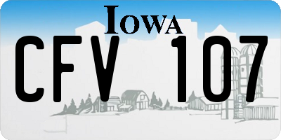IA license plate CFV107