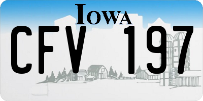 IA license plate CFV197