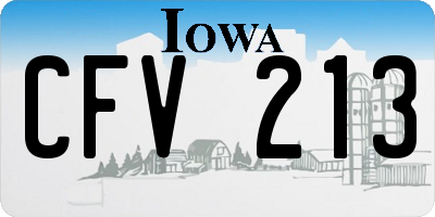 IA license plate CFV213