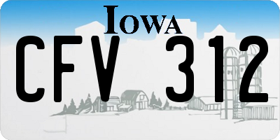 IA license plate CFV312