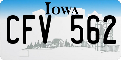 IA license plate CFV562