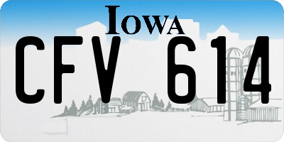 IA license plate CFV614