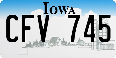 IA license plate CFV745