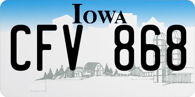 IA license plate CFV868