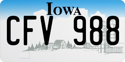 IA license plate CFV988
