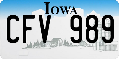 IA license plate CFV989