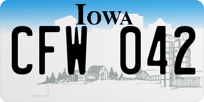 IA license plate CFW042