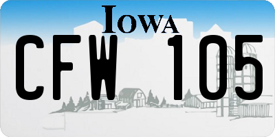 IA license plate CFW105