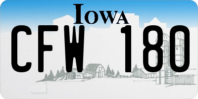 IA license plate CFW180