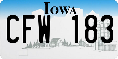 IA license plate CFW183