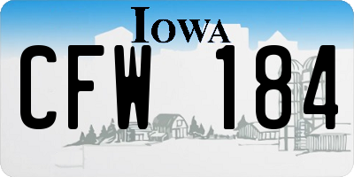 IA license plate CFW184