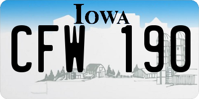 IA license plate CFW190