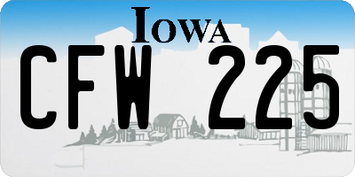 IA license plate CFW225