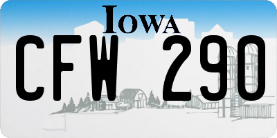 IA license plate CFW290