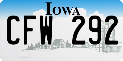 IA license plate CFW292
