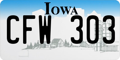 IA license plate CFW303