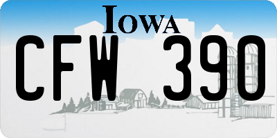 IA license plate CFW390