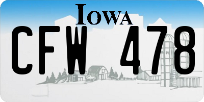 IA license plate CFW478