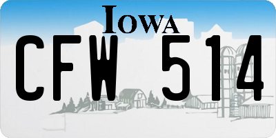 IA license plate CFW514