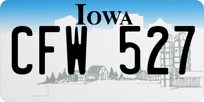 IA license plate CFW527