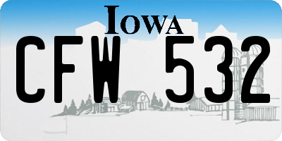 IA license plate CFW532