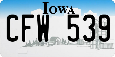 IA license plate CFW539